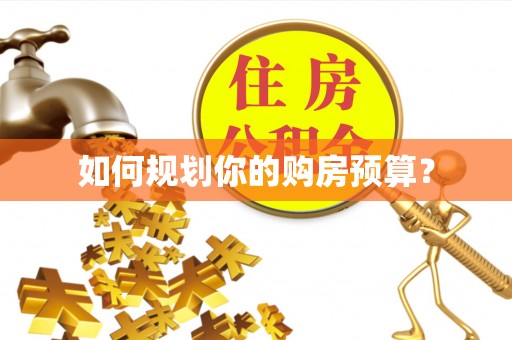 富宁如何规划你的购房预算？